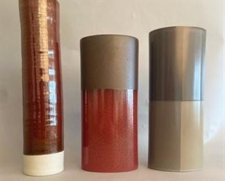 Three Glazed Ceramic Vases, Modern
