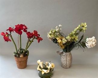 Group Of 3 Artificial Flower Arrangements