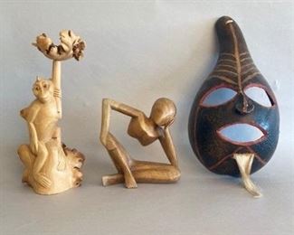 Group Of Three African Souvenirs, Modern