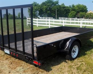 Trailerman Trailers Inc 2016 Single Axle Utility Trailer With Drop Ramp, VIN 5L3AX1213GL001516, 12' x 8'