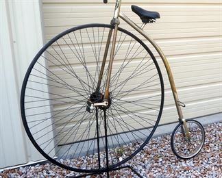 Boneshaker Penny Farthing Bicycle With Stand, Serial 3802128
