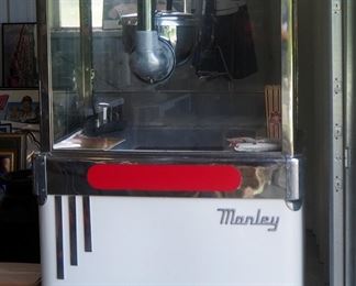 Manley Aristocrat Electric Pop Corn Machine With Accessories And Popcorn Bags, Powers On, 70" x 40" x 25"