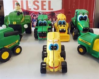 John Deere Rubber Childrens Push Toys, Some Are Books!, Total Qty 7