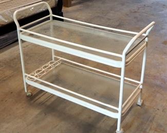 Pool Side Bar Cart With Wheels And Bottle Holders, 35" x 45.5" x 19"