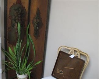 Hand painted 3 panel screen