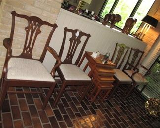 Set of 4 Chippendale style chairs and nest of tables