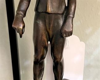 $100! Circa 1910 German Art Deco After Hans Harry Liebmann Man with Anvil Bronze Sculpture.