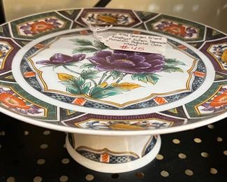 $22.50! 1970's Georges Briard Amethyst Kutani Japanese Porcelain Pedestal Cake Stand.