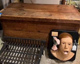 $100; Circa 1920 American Primitive Wooden Carpenter's Chest on Casters.
