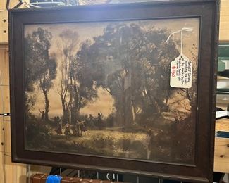 $75! Early 20th Century “Morning, the Dance of the Nymphs” by Jean-Baptiste-Camille Corot Framed Print.