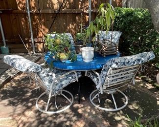 Patio Table with 4 chairs, Plants