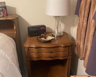Nightstand, Lamp, Clock