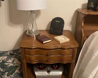 Nightstand, Lamp, Clock 