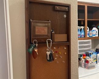 Key holder, bulletin board