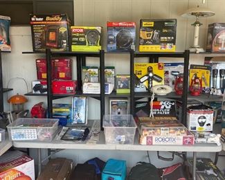 Heaters, Fans, Lanterns, Lots of new in box items, Soft Coolers, etc.