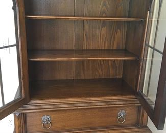Inside antique hutch 