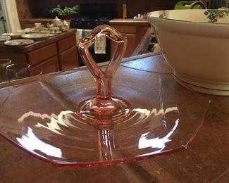 Pink serving tray