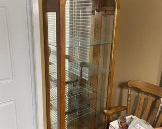 Oak curio cabinet