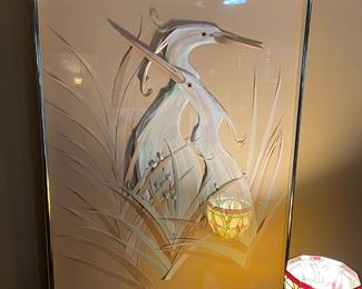 Two pieces of Heron art