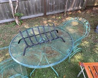 Wrought Iron patio set, two chairs. Needs fresh coat of paint. Pre-sale priced @ $100 message me if interested.