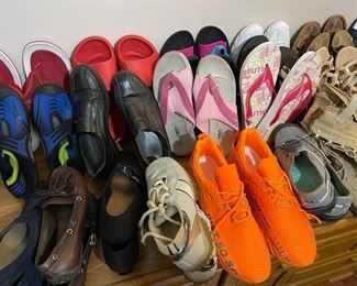 First room full of women's clothing and shoes.