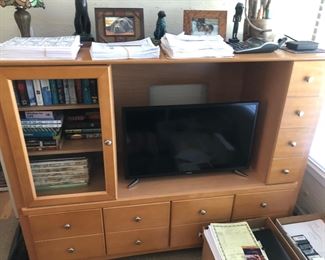 small blond office/living room cabinet 