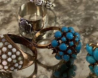 19th C opals and turquoise 