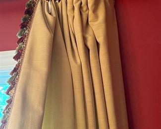 Dining room drapes custom made in silk