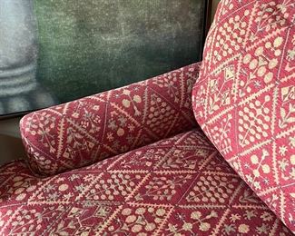 Custom red chair and ottoman