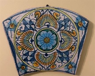 Old signed Vietri wall plaque