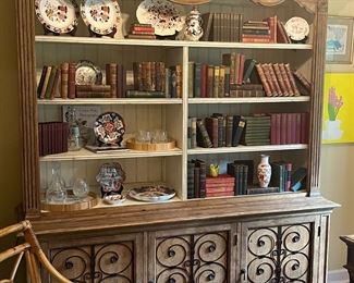 Heckman bookcase for use in any room with removable door insets!  Quality $$$ piece!