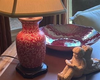 Custom lamp…in orange Asian motif 