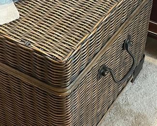 Old wicker trunk