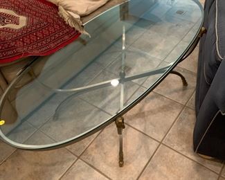 Brass Rams head coffee table 