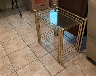 Bamboo Nesting tables in gold
