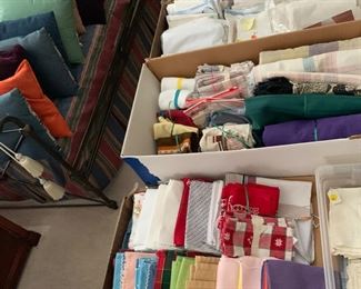Misc.  linens, napkins, aprons, lace table clothes and more
