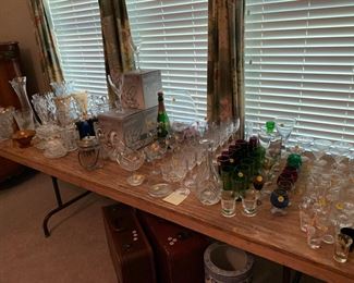 Tons of fine glass ware and crystal