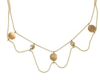 Givenchy Gold Tone And Beads Necklace 