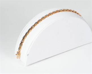 VINTAGE Sterling Silver And Gold Vermeil Bracelet 