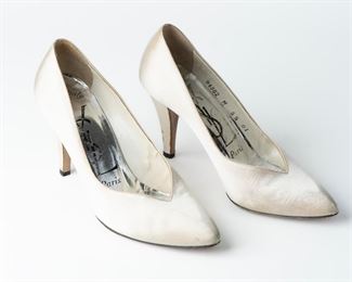 Vintage Yves Saint Laurent YSL Satin Pumps Shoes Size 5-1/2