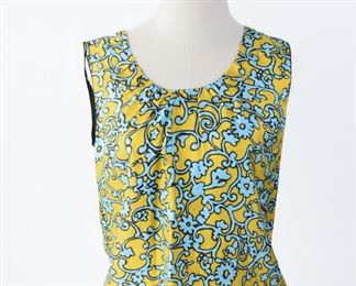 Marc Jacobs Silk Yellow / Blue Floral Blouse Top - Size 6