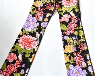 Dolce & Gabbana Floral Cotton Pants W/ Birds & Butterflies - Size 38