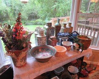 Mary Payne pottery, oriental decor, pots