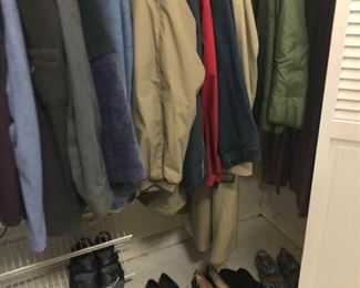 ladies shoes, men's coats and jackets