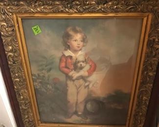 old picture in antique frame