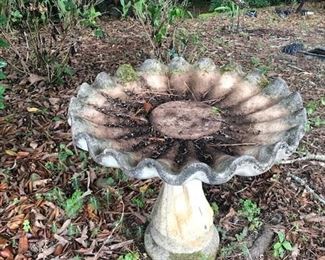 concrete birdbath