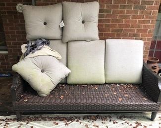 Patio sofa,  and rug, just needs cleaned