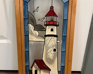 Lighthouse stained glass window