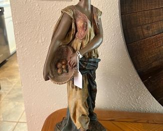 Polychrome terracotta Orientalist sculpture by Uriela of Cologne Germany, circa late 19th century (potentially 1880s or 1890s), in the style of Goldsheider. 