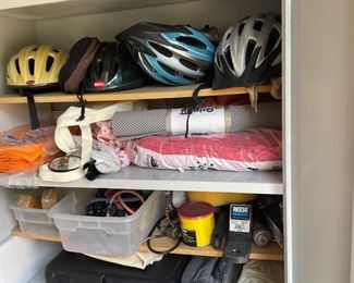 Assortment of bicycle helmets